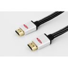EDNET 84483 :: HDMI High Speed connection cable, type A, M/M, 5.0m, w/Ethernet, Ultra-HD UL, si/bl, cotton, gold