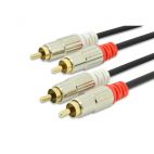 EDNET 84591 :: Аудио кабел,  2x RCA, M/M, стерео, екраниран, cotton, gold, 2.5 м