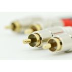 EDNET 84591 :: Аудио кабел,  2x RCA, M/M, стерео, екраниран, cotton, gold, 2.5 м