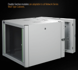 MIRSAN MR.EKG09U.01 :: Double-Section Module for Wall Type NETWORK Cabinet - 600 x 150 x 512 mm / 9U, Black
