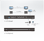 ATEN VS1818T :: видео сплитер, 8x 1, HDMI, 4K, 100 м, Cat. 5, през единичен кабел