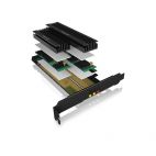 RAIDSONIC IB-PCI215M2-HSL :: PCIe extension card for 2x M.2 SSDs incl. heat sinks