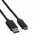 ROLINE 11.02.9010 :: USB 3.2 Gen 1 кабел, A-C, M/M, черен цвят, 0.5 м