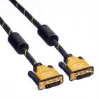 ROLINE 11.04.5514 :: GOLD Monitor кабел, DVI (24+1), Dual Link, M/M, 5.0 м