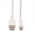 VALUE 11.99.8730 :: USB 2.0 Cable, A - 5-Pin Mini, M/M, white, 3.0 m