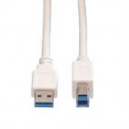 VALUE 11.99.8869 :: USB 3.2 Gen 1 Cable, A - B, M/M, white, 0.8 m