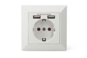 ASSMANN DA-70613 :: DIGITUS Safety socket for flush mounting with 2 USB ports