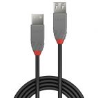 LINDY LNY-36705 :: USB 2.0 кабел, Anthra Line, Type A-А, M/F, удължителен, 5.0 м
