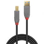 LINDY LNY-36744 :: USB 3.0 кабел, Anthra Line,  Type A-B, M/M, 5.0 м
