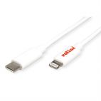 ROLINE 11.02.8323 :: Kабел USB Type-C към 8-Pin Lightning за iPhone, iPad и iPod, MFi, 1m, бял