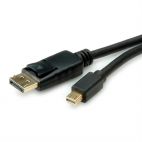 ROLINE 11.04.5814 :: Mini DisplayPort Cable, v1.4, mDP-DP, M/M, black, 1 m