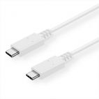 ROLINE 11.99.9053 :: VALUE USB 3.2 Gen 2 Cable, PD (Power Delivery) 20V5A, with Emark, C-C, M/M, white, 1 m