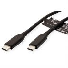 ROLINE 11.99.9080 :: VALUE USB4 Gen 3 Cable, PD (Power Delivery) 20V5A, with Emark, C-C, M/M, 40 Gbit/s, black, 0.5 m
