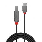 LINDY LNY-36941 :: 1m USB 2.0 Type C to B Cable, Anthra Line