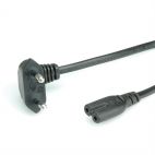 ROLINE 19.07.2093 :: Euro Power Cable, 2-pin, angled, black, 1.8 m