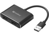 SANDBERG SNB-134-35 :: USB към 2x HDMI, видео адаптер, 1080p