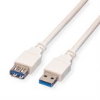 ROLINE S3011-50 :: Кабел удължителен USB 3.2 Gen 1, Type A, M/F, бежов, 0.8м