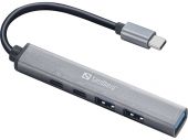 Sandberg SNB-336-50 :: Хъб USB-C към 3xUSB-A + 2xUSB-C SAVER