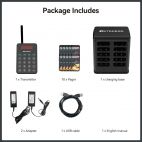 TD177 :: Безжична система за повикване за ресторанти, RETEKESS, 10 пейджъра + клавиатура и зарядна база