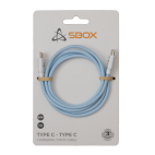 SBOX TYPEC-1-BL :: Cable USB TYPE C to TYPE C M/M, 60W, 1m, blue