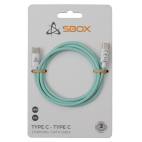 SBOX TYPEC-1-G :: Кабел USB TYPE C M към USB TYPE C M, 60W, 1м, зелен