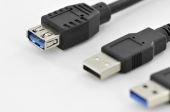 DIGITUS DB-300140-003-S :: Cable USB3.0/3.1 Y-adapter cable, type 2xA-M&F to 1xA/F, 0.3m, black