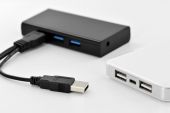 DIGITUS DB-300140-003-S :: Кабел USB3.0/3.1 Y-адаптер кабел, type 2 xA-M&F към 1xA/F, 0.3м, черен