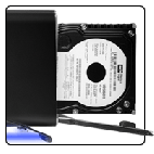 ICYBOX IB-361StUS-B-BL :: Външна кутия за 3.5" SATA HDD, алуминиева, светещ панел, USB 2.0 & eSATA интерфейс