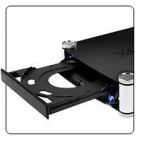 ICYBOX IB-550StUS2-B-BL :: Aluminium combo-case in black 5.25 / 3.5" SATA CD/DVD/HDD,  USB 2.0 & eSATA interface