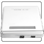 ICYBOX IB-220StU-Wh :: Външна кутия за 2.5" SATA HDD, алуминиева, дисплей + калъф, USB 2.0 интерфейс