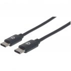 MANHATTAN 355247 :: Hi-Speed USB 2.0 Type-C M/M, 480 Mbps, 5 A, 2 m, Black