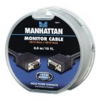 MANHATTAN 390675 :: SVGA Monitor Cable, HD15 Male / HD15 Male, 3 m (10 ft.), Black