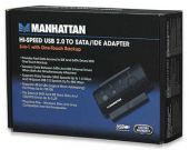 MANHATTAN 179195 :: Hi-Speed USB to SATA/IDE Adapter, 3-in-1 with One-Touch Backup