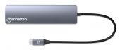 MANNATTAN 153959 :: USB Type-C PD 6-in-1 Докинг станция, USB-C PD 100W, HDMI 4K60Hz, Gigabit RJ45 