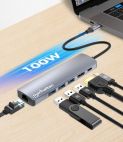 MANNATTAN 153959 :: USB Type-C PD 6-in-1 Докинг станция, USB-C PD 100W, HDMI 4K60Hz, Gigabit RJ45 