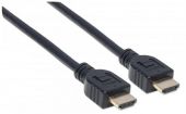 MANHATTAN 353946 :: HDMI кабел с Ethernet за монтаж в стена, CL3, HEC, ARC, 3D, 4K, M/M, Shielded, Черен, 3.0 m