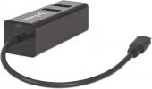 MANHATTAN 406239 :: 24-In-1 Card Reader 3-PORT, USB 2.0, Black 