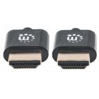 MANHATTAN 394369 :: Ултра тънък 4k High Speed HDMI кабел с Ethernet, HEC, ARC, 3D, 4K, M/M, Shielded, Черен, 1.8 m