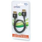 MANHATTAN 394406 :: Ultra-thin High Speed HDMI Cable with Ethernet, HEC, ARC, 3D, 4K, M/M, Shielded, Black, 1.8 m