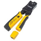 INTELLINET 780124 :: 2-in-1 Crimper and Cable Tester - Cuts, Strips, Terminates and Tests