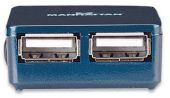 MANHATTAN 160605:: Hi-Speed USB Micro Hub, 4 Ports, Bus Power, Blue