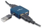 MANHATTAN 160605:: Hi-Speed USB Micro Hub, 4 Ports, Bus Power, Blue