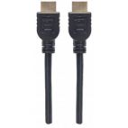 MANHATTAN 353922 :: CL3 защитен 4k High Speed HDMI кабел с Ethernet за монтаж в стена, HEC, ARC, 3D, 4K, M/M, Shielded, Черен, 1.0 m