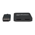 MANHATTAN 152716 :: DisplayPort to 2-Port HDMI Splitter Hub with MST