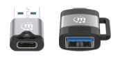 MANHATTAN 356329 :: Комплект адаптери: 1x USB 3.0(3.2) Type-A/M към Type-C/F +1x USB 3.0(3.2) Type-C/M към Type-A/F/