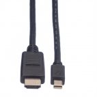 VALUE 11.99.5790 :: Mini DisplayPort кабел, Mini DP-HDMI, M/M, черен цвят, 1.0 м