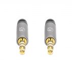 MANHATTAN 355988 :: Audio cable Braided Audio Stereo Jack 3.5mm , M/M, Gold-Contacts, Slim Design, 1m, black/ grey