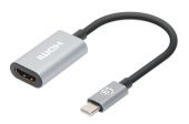 MANHATTAN 153973 :: Aдаптер USB Type-C 3.2 Male към HDMI-Female, 4K@60Hz (3840×2160) Active, Aluminum, сив