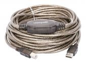 MANHATTAN 152389 :: Кабел Hi-Speed USB 2.0 A-B, Active, up to 480 Mbps, 15м