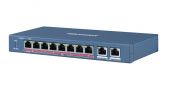 HIKVISION DS-3E0310HP-E :: 10 port, 8 PoE ports 10/100 +2 x Gigabit uplink, Switch L2, Unmanaged, 60W, 300m